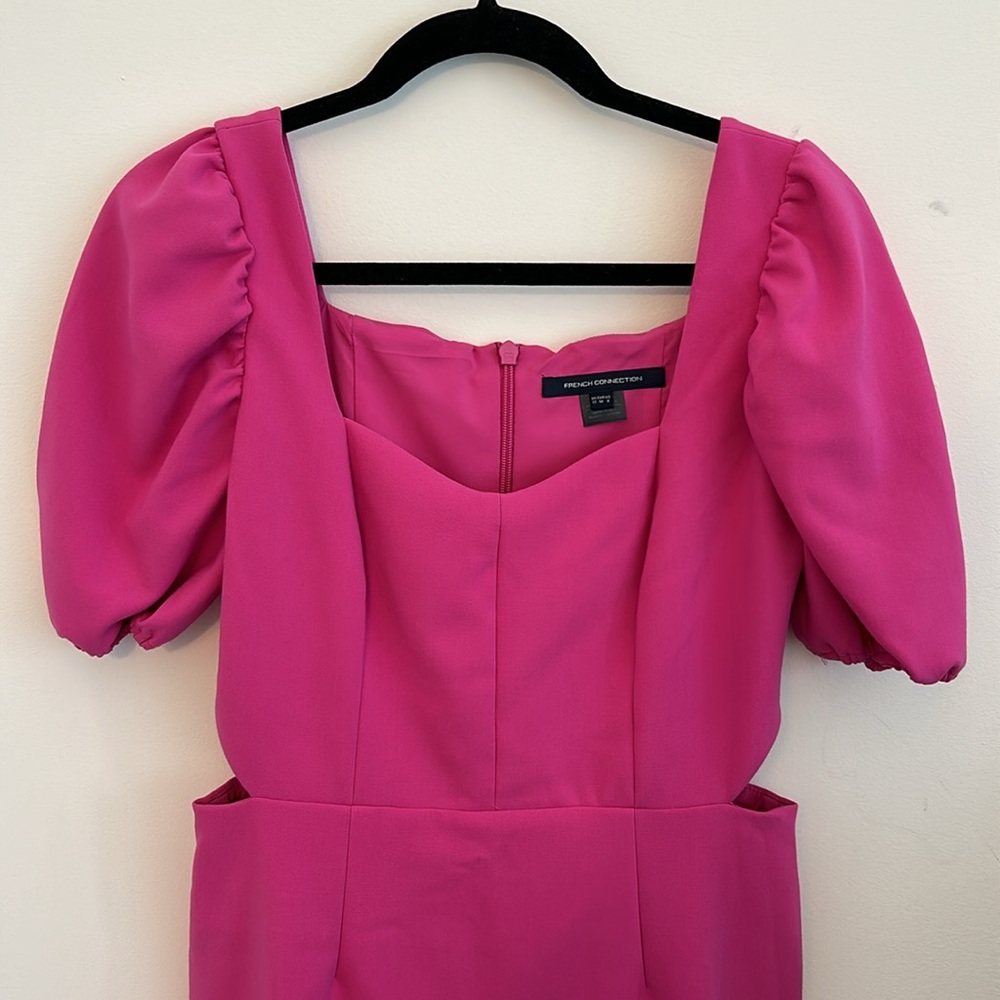 French Connection Puff Sleeve Dress Size 8 - Picture 3 of 10